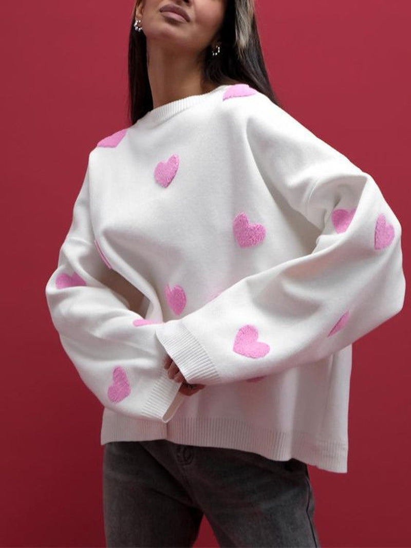 Super Chic Aesthetic Loose Heart-Shaped Sweater 