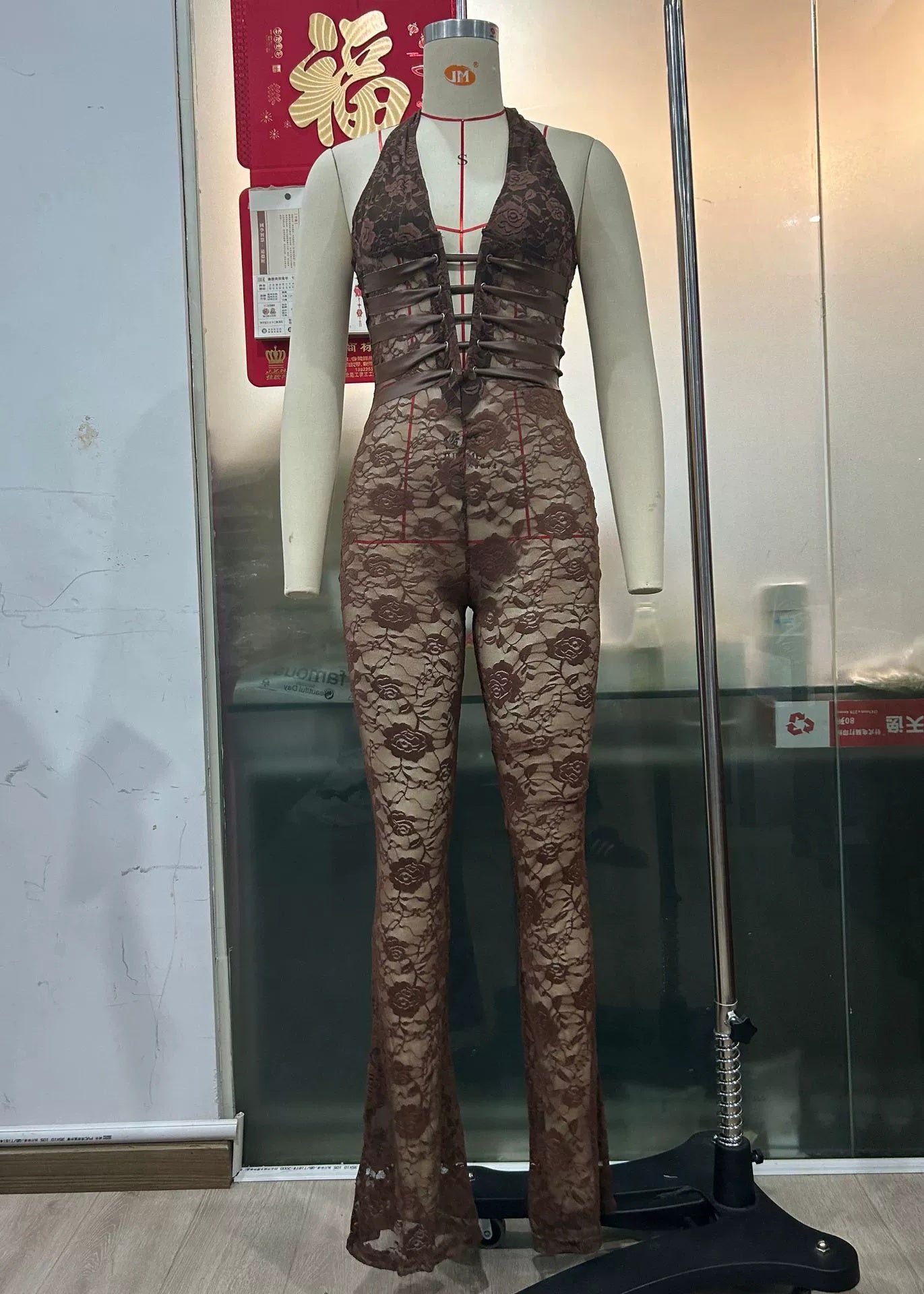 Super Chic Aesthetic Lash Rope Lace Jumpsuit