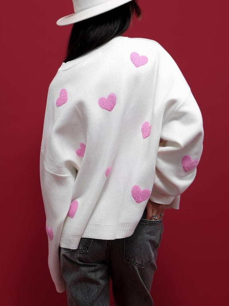 Super Chic Aesthetic Loose Heart-Shaped Sweater 