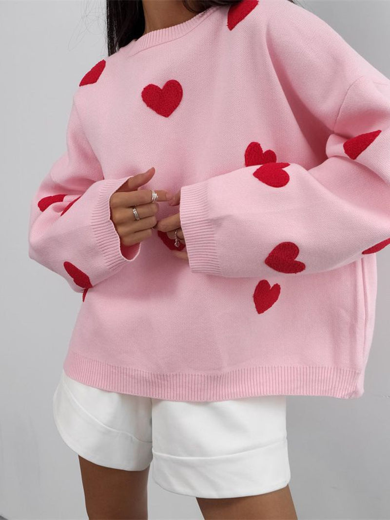 Super Chic Aesthetic Loose Heart-Shaped Sweater 