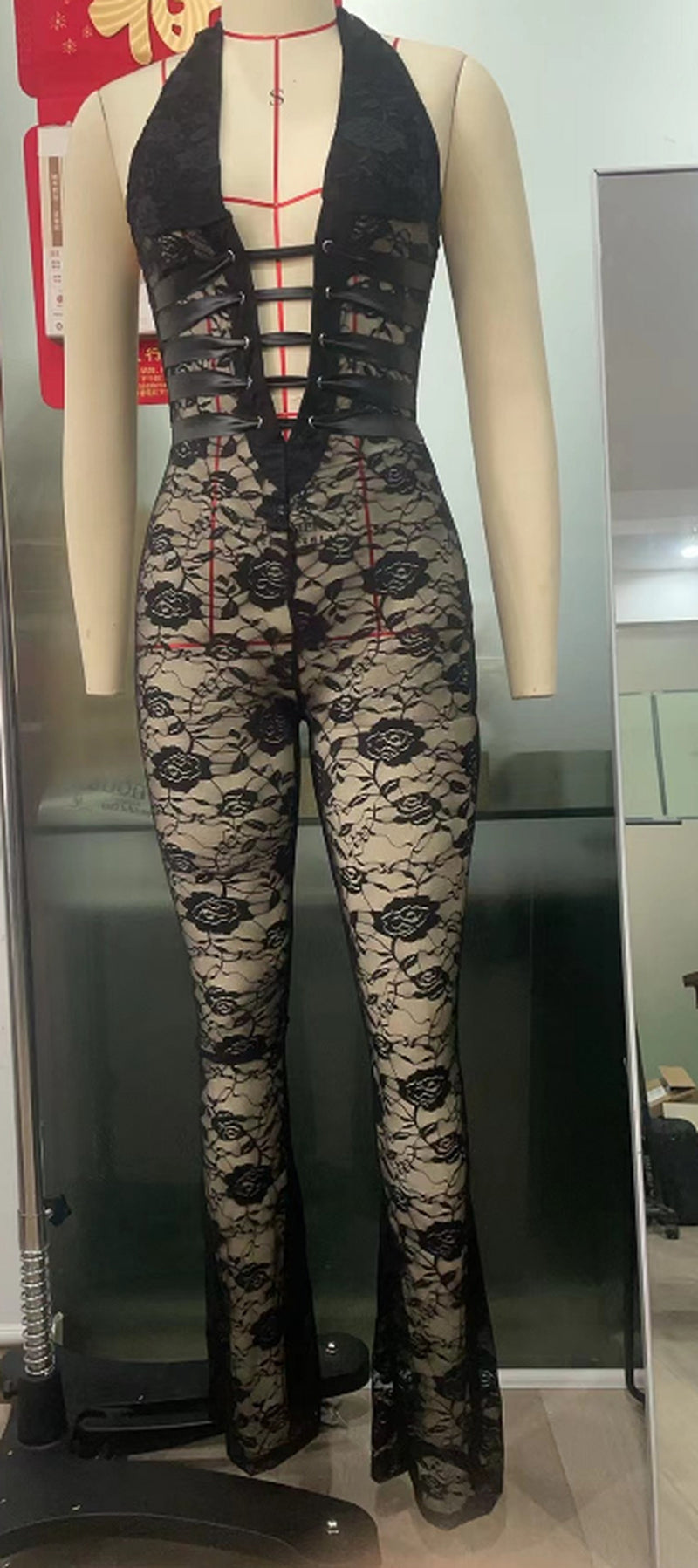 Super Chic Aesthetic Lash Rope Lace Jumpsuit